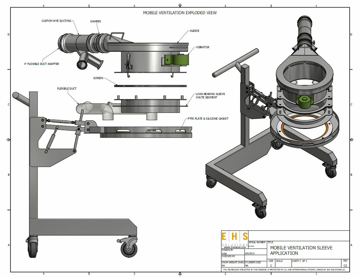 Another engineering drawing of Rheo' Rheo Product Screener